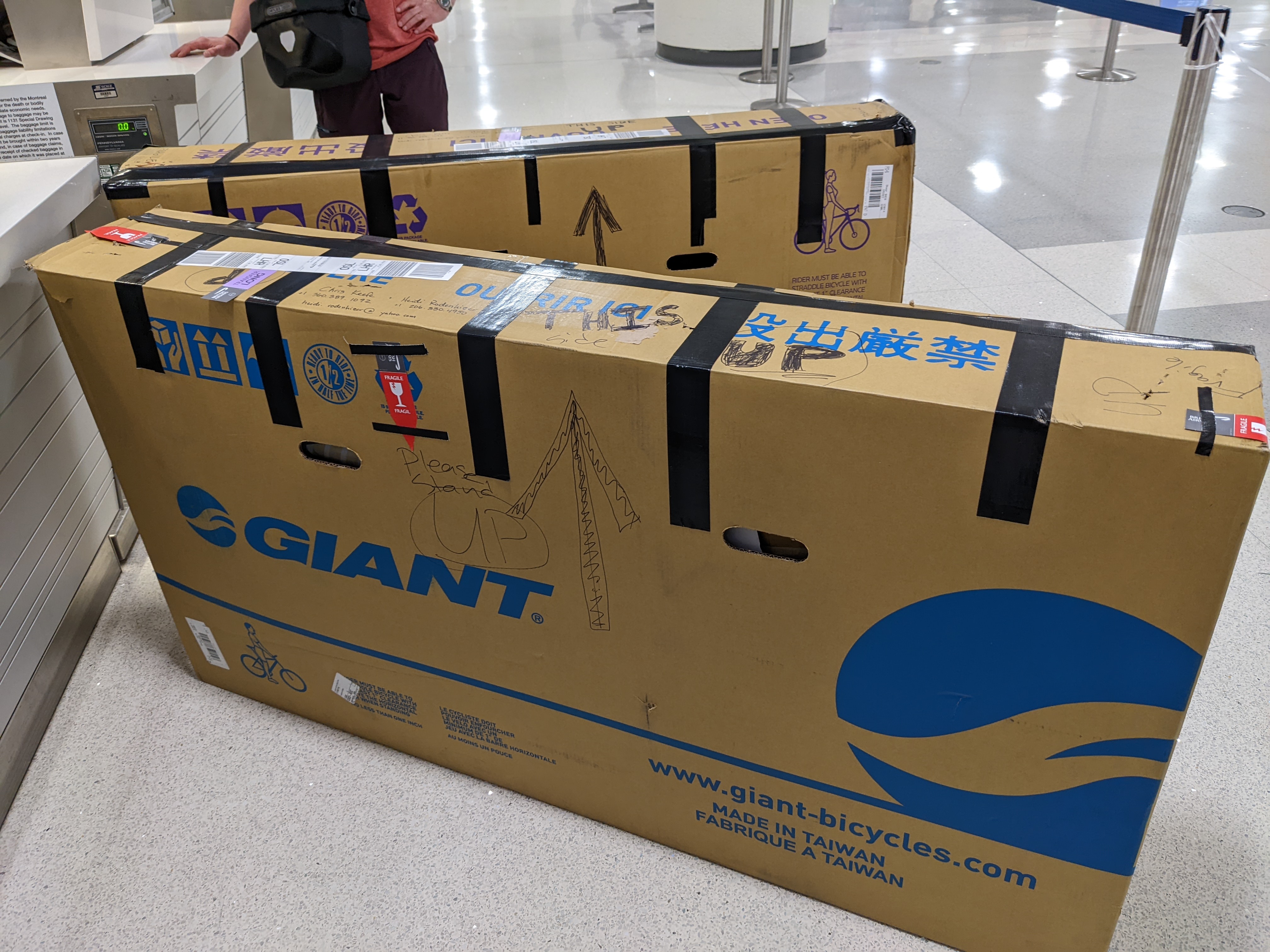 Bike boxes at the airport