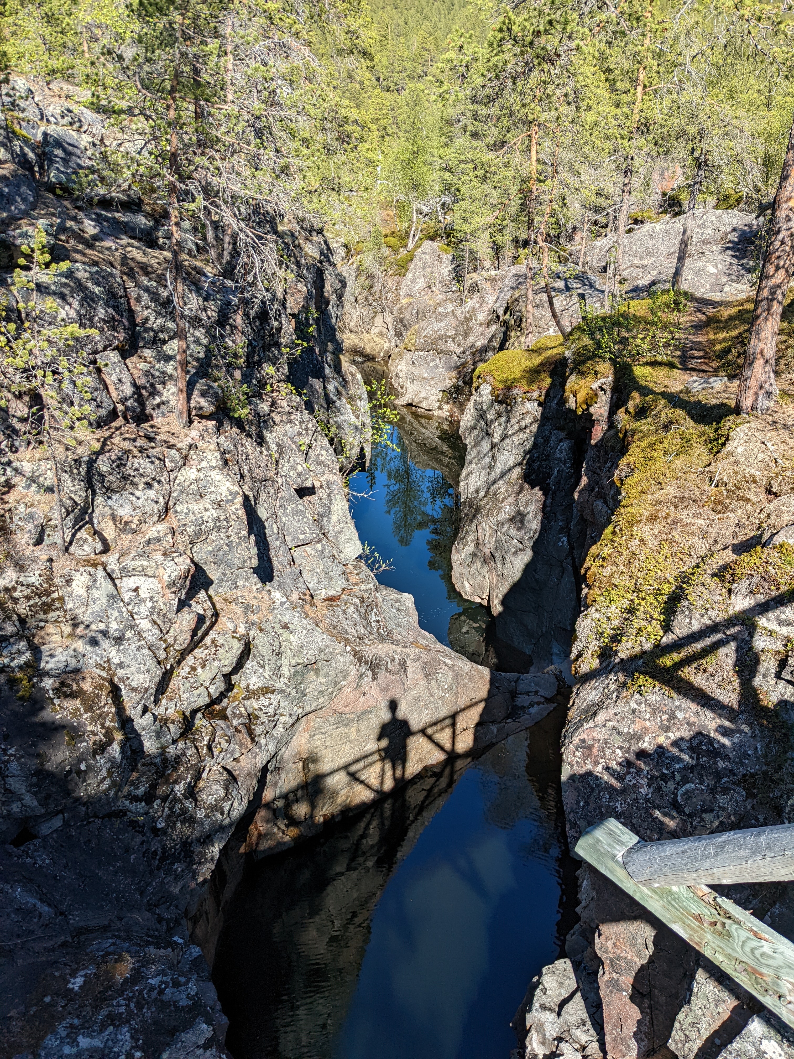 completely still ponds in a narrow chasm