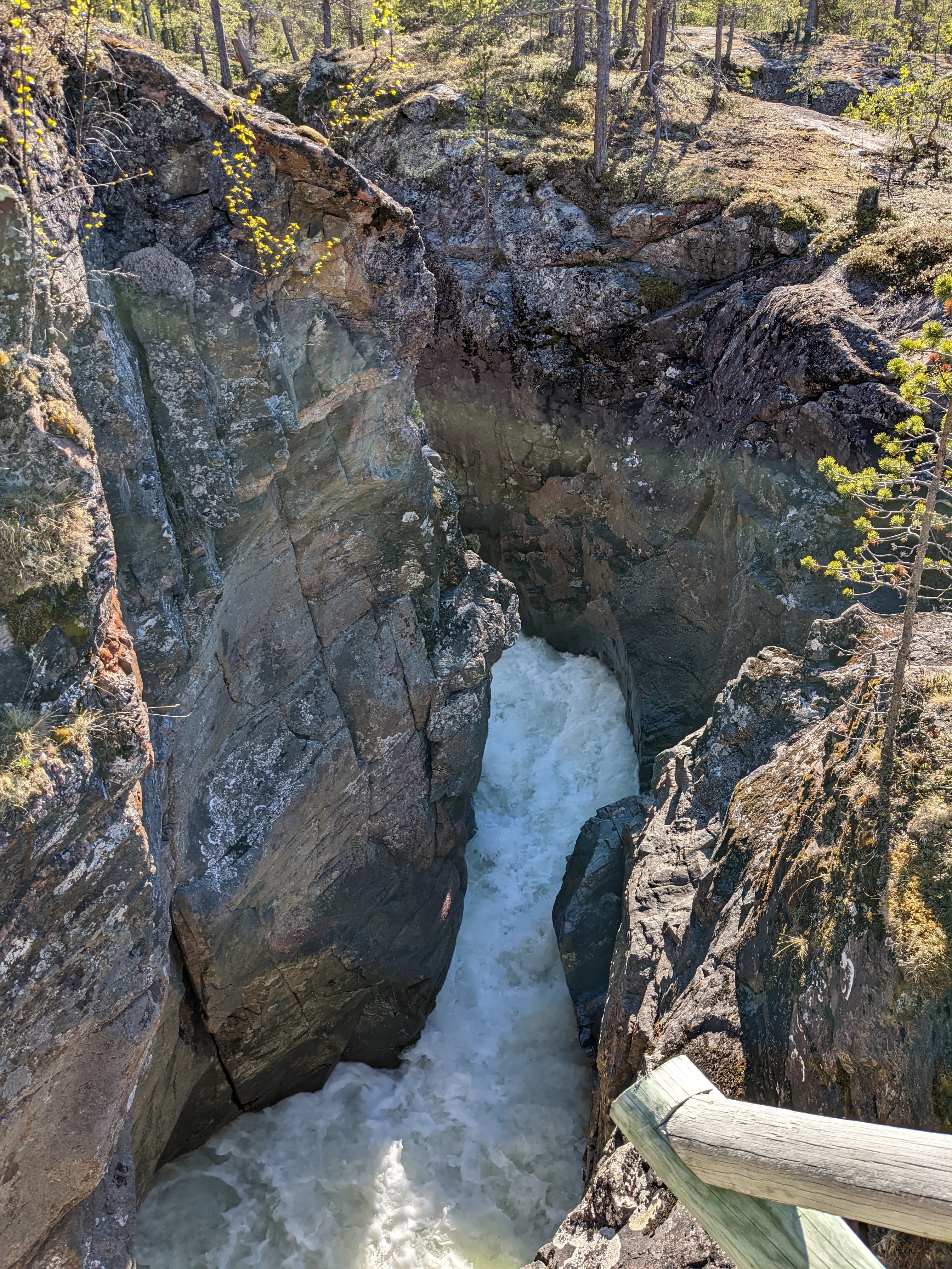 white water in a narrow chasm