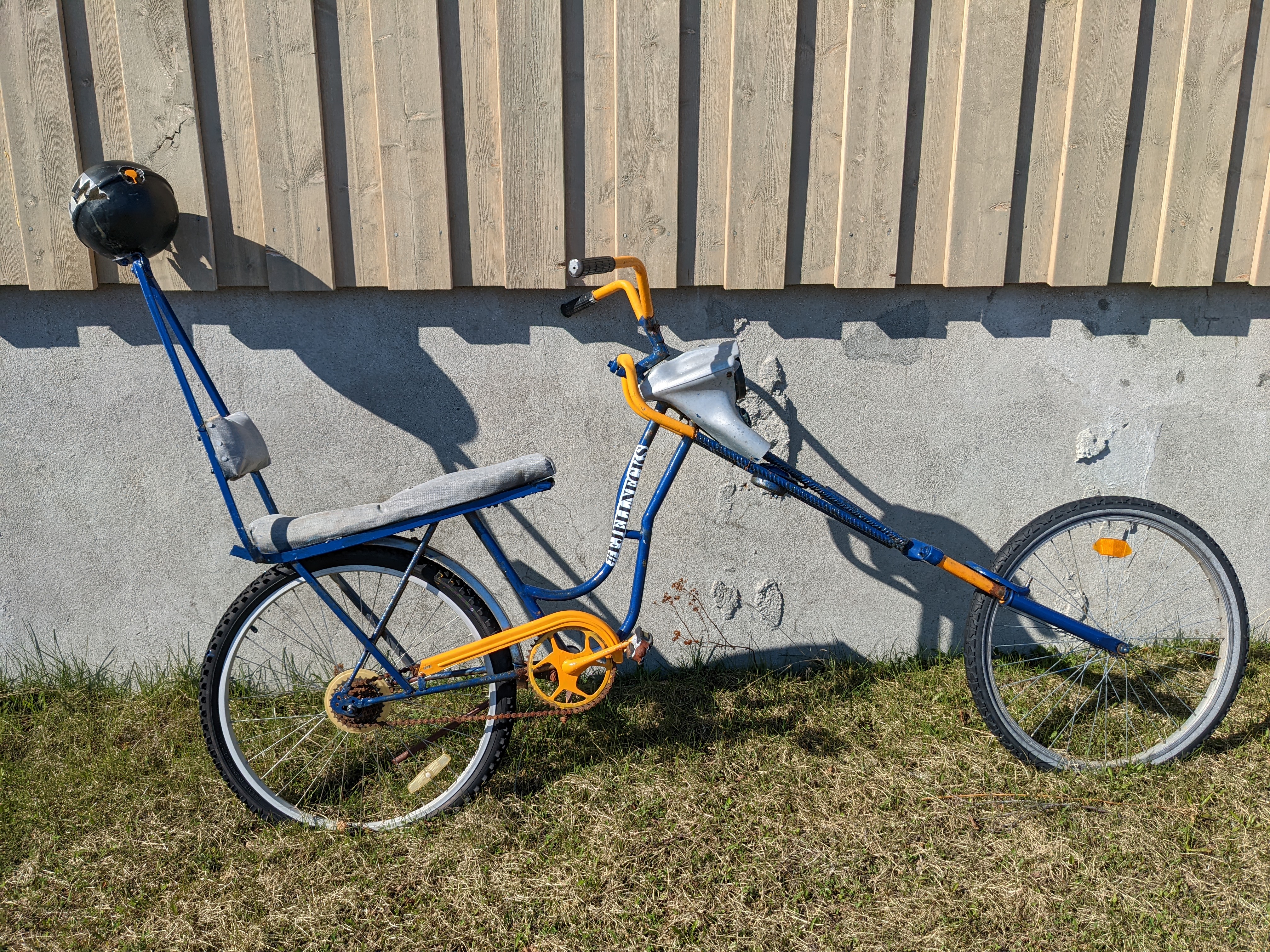 Awesome homemade chopper bicycle near Bekkarfjord