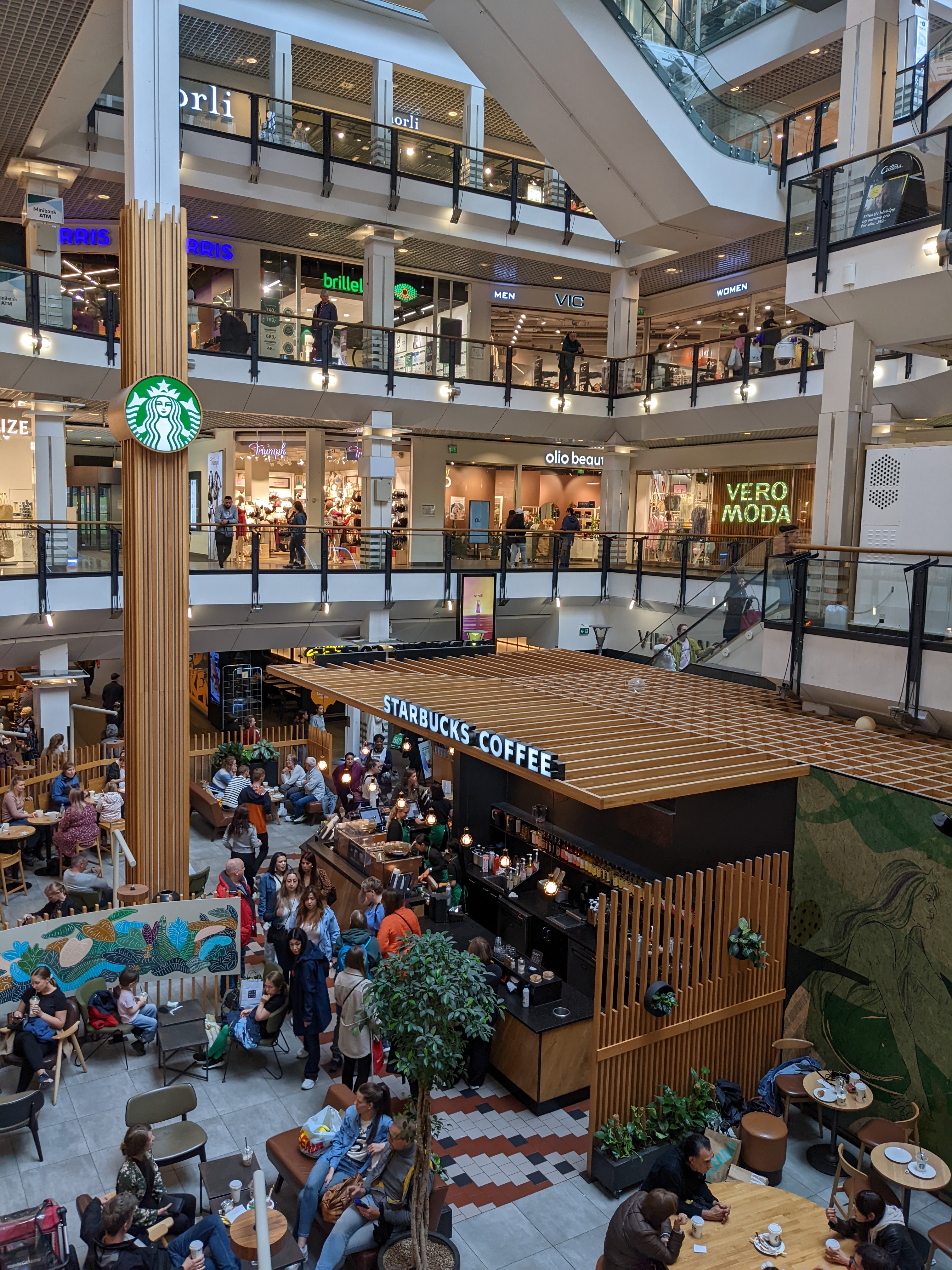 The inside of an Oslo shopping mall