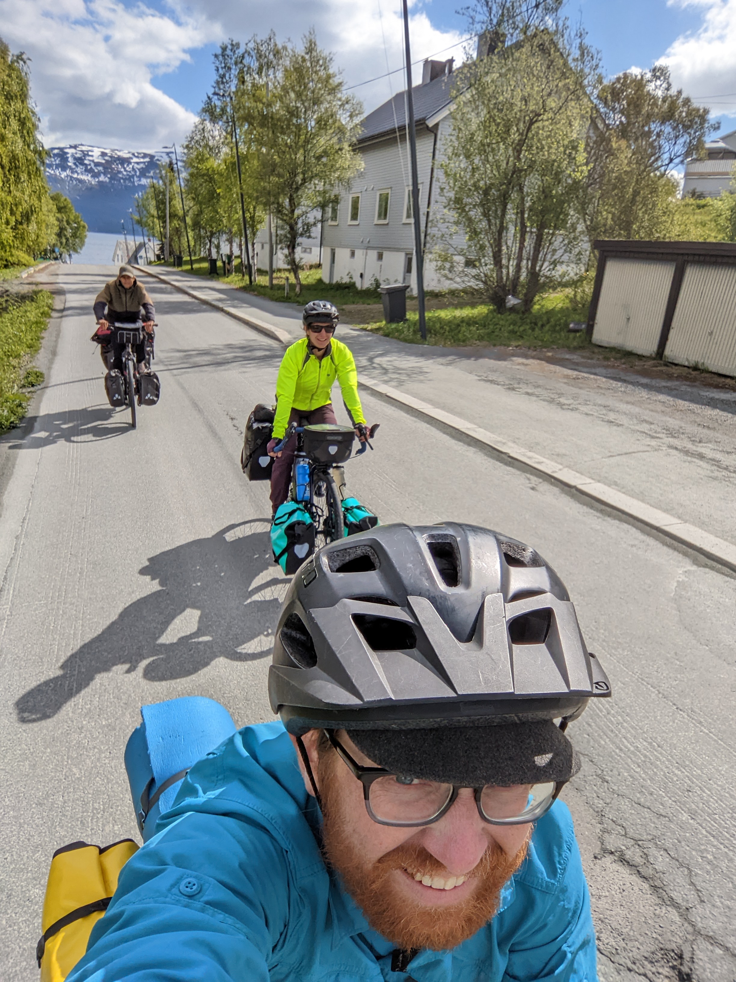 H, Florian and I riding out of Lyngseidet