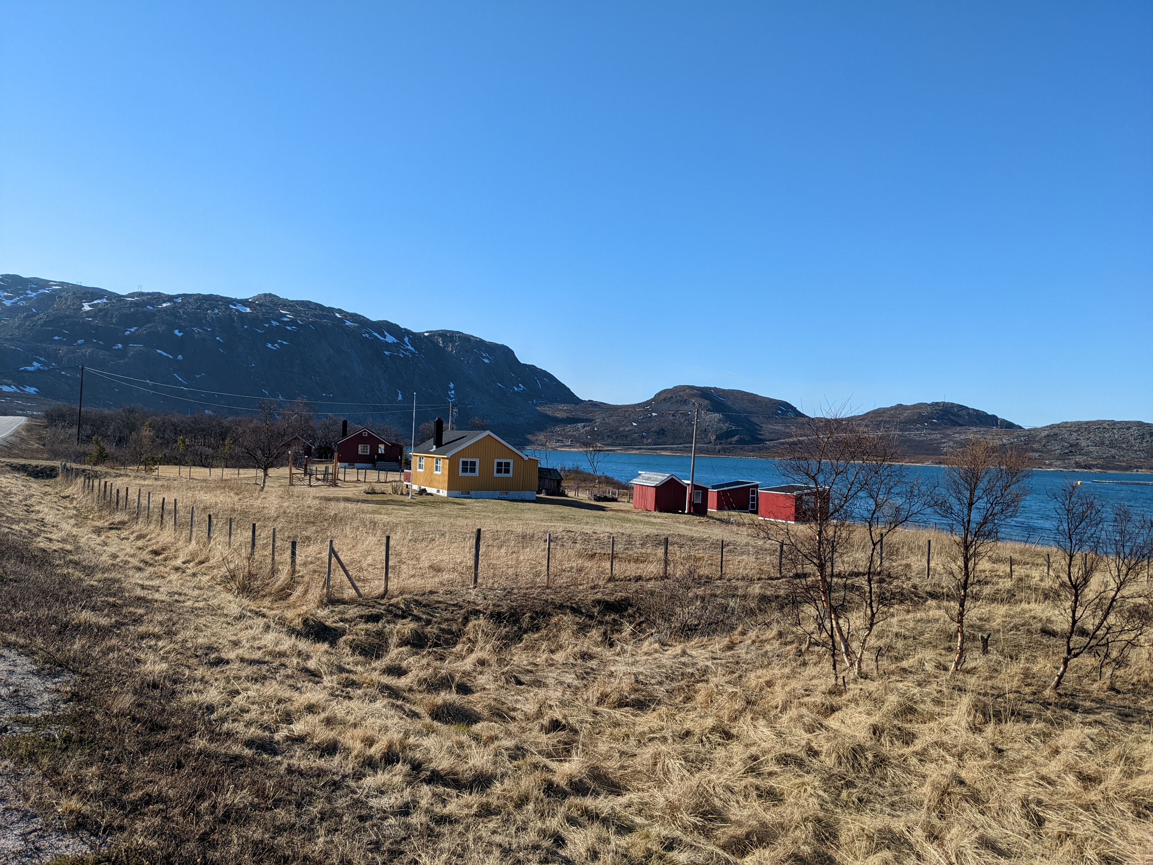 small enclave of houses and huts